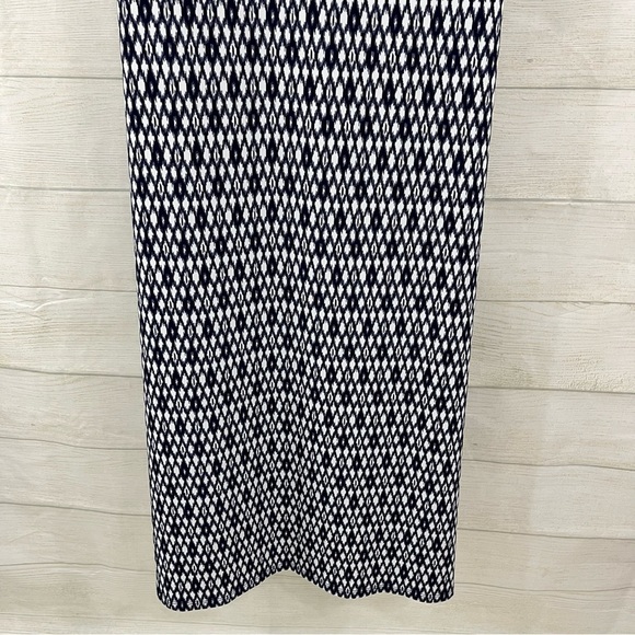 Vince Camuto Dress Blue White V Neck Sleeveless Maxi - Picture 10 of 16